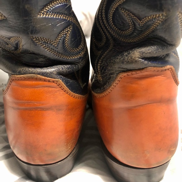 Justin Western Texas boots men’s Sz 9.5D free ship - Picture 6 of 11